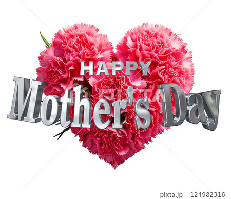 3DCG文字「Happy Mother's Day」母の日 124982316