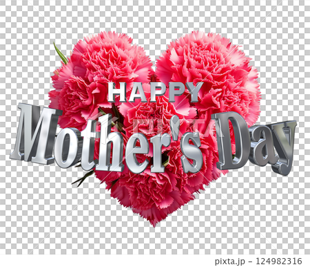3DCG文字「Happy Mother's Day」母の日 124982316