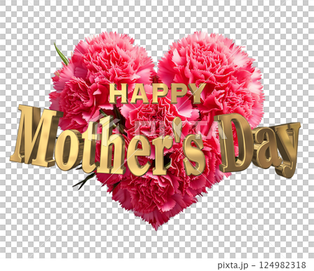 3DCG文字「Happy Mother's Day」母の日 124982318