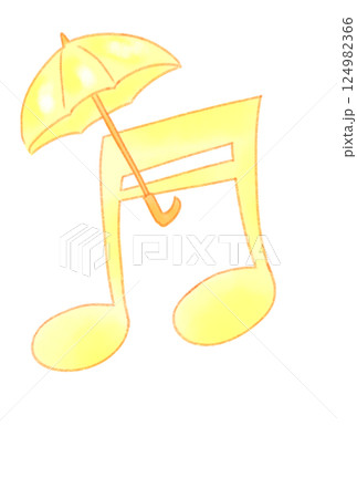 傘の付いた音符 124982366