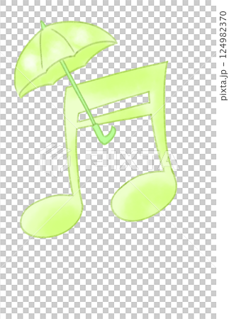 Musical note with umbrella Musical note with umbrella 124982370