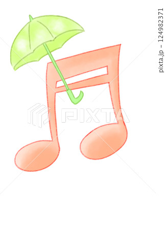 傘の付いた音符 傘の付いた音符 124982371