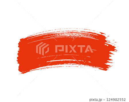 勢いよく朱墨で描いた横線 124982552