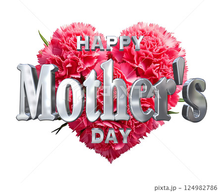 3DCG文字「Happy Mother's Day」母の日 124982786