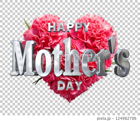 3DCG文字「Happy Mother's Day」母の日 124982786