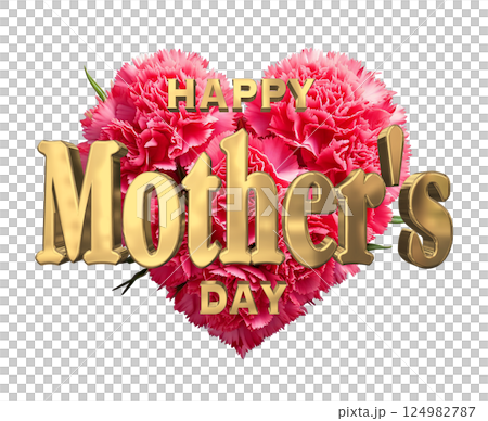 3DCG文字「Happy Mother's Day」母の日 124982787