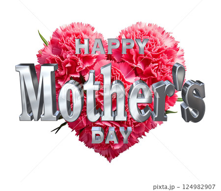 3DCG文字「Happy Mother's Day」母の日 124982907