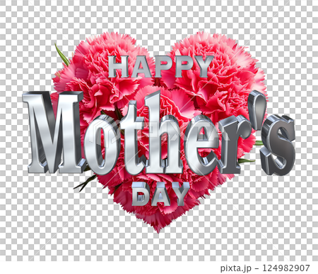 3DCG文字「Happy Mother's Day」母の日 124982907