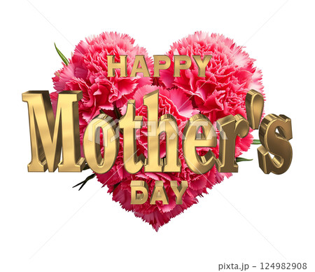 3DCG文字「Happy Mother's Day」母の日 124982908