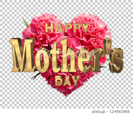 3DCG文字「Happy Mother's Day」母の日 124982908