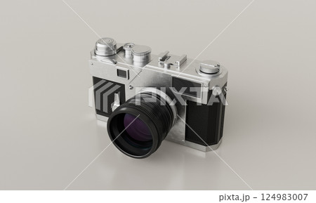 Old Retro Film Camera. 3D Rendering 124983007