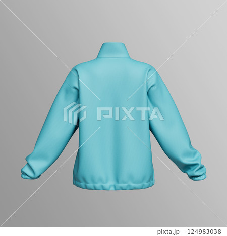 Blue Wind Proof Sports Jersey Jacket Mock up. 3D Rendering 124983038