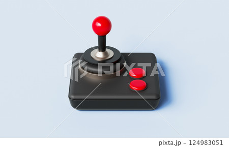 Retro Joystick Game Controller Pad Icon. 3D Rendering. 124983051
