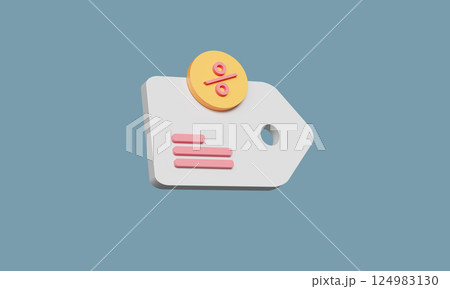 Percent Discount Online Shopping Icon. 3D Rendering Percent Discount Online Shopping Icon. 3D Rendering 124983130