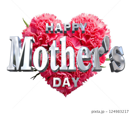 3DCG文字「Happy Mother's Day」母の日 3DCG文字「Happy Mother's Day」母の日 124983217