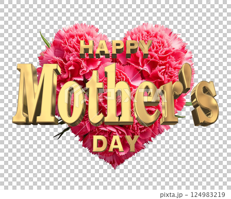 3DCG文字「Happy Mother's Day」母の日 124983219