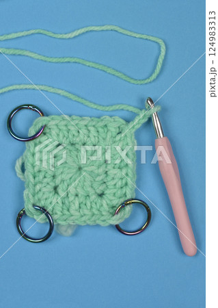 Granny square crochet project Granny square crochet project 124983313
