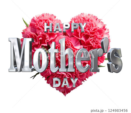 3DCG文字「Happy Mother's Day」母の日 124983456