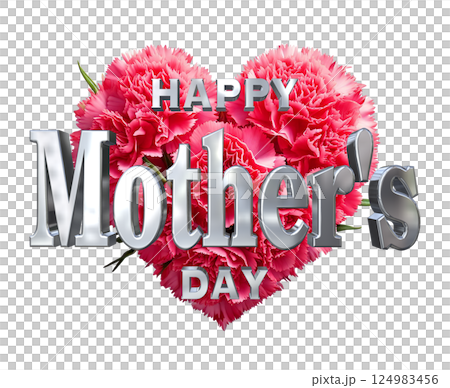 3DCG文字「Happy Mother's Day」母の日 124983456