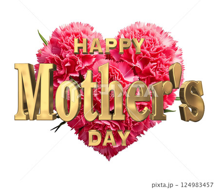 3DCG文字「Happy Mother's Day」母の日 124983457