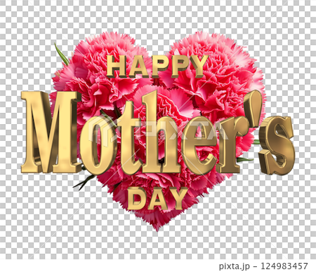 3DCG文字「Happy Mother's Day」母の日 124983457