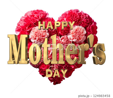 3DCG文字「Happy Mother's Day」母の日 124983458
