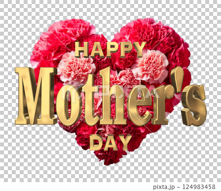 3DCG文字「Happy Mother's Day」母の日 124983458