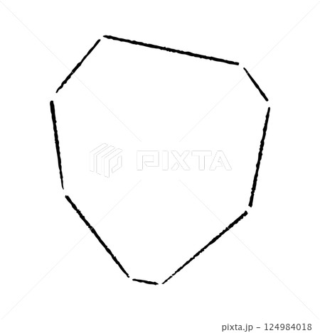 手描きのカクカクの吹き出し 手描きのカクカクの吹き出し 124984018