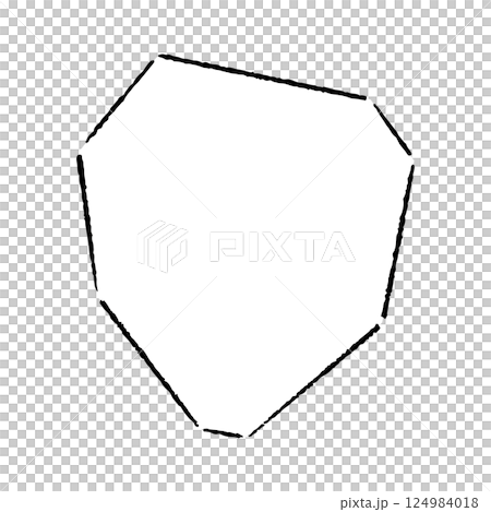 手描きのカクカクの吹き出し 手描きのカクカクの吹き出し 124984018