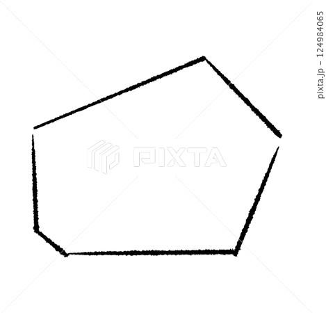 手描きのカクカクの吹き出し 手描きのカクカクの吹き出し 124984065