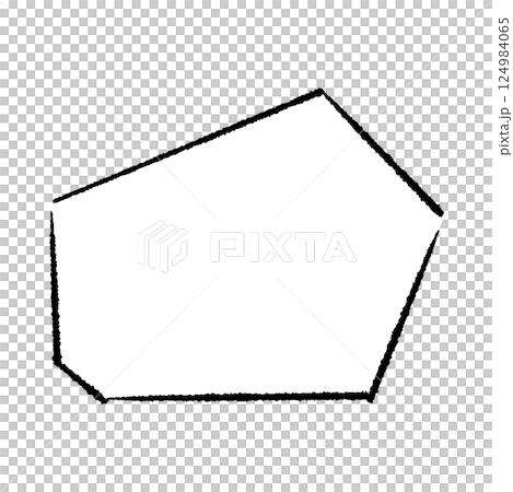 手描きのカクカクの吹き出し 手描きのカクカクの吹き出し 124984065