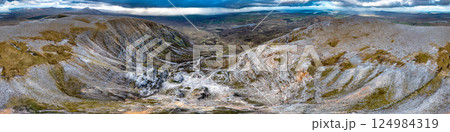 Aerial view of the Muckish mountain top in county Donegal. Ireland Aerial view of the Muckish mountain top in county Donegal. Ireland 124984319