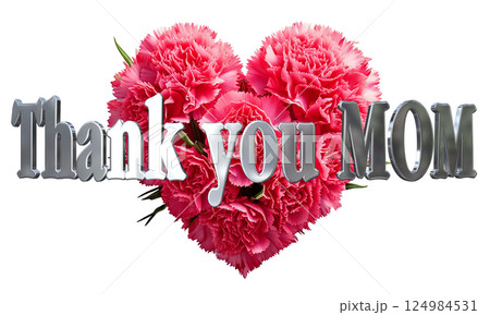 3DCG文字「Thank you MOM」母の日 124984531