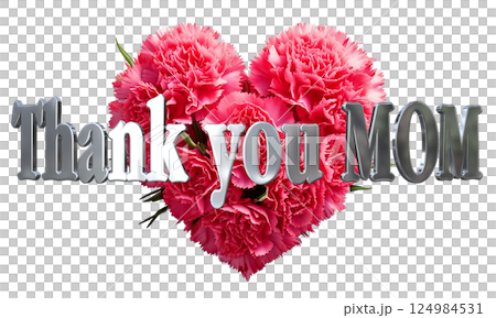 3DCG文字「Thank you MOM」母の日 124984531