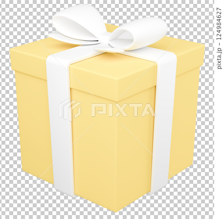 3D illustration_present_yellow 124984627