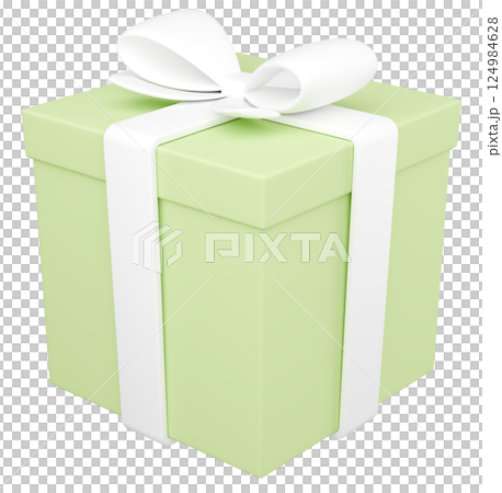 3D illustration_present_yellow-green 3D illustration_present_yellow-green 124984628
