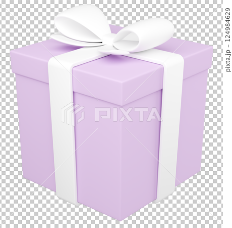 3D illustration_present_purple 124984629
