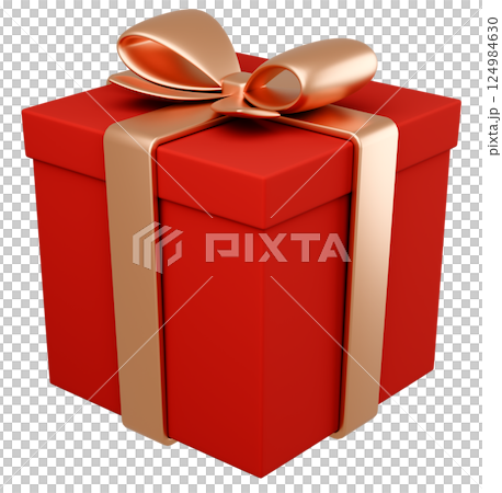 3Dイラスト_プレゼント_赤 3Dイラスト_プレゼント_赤 124984630