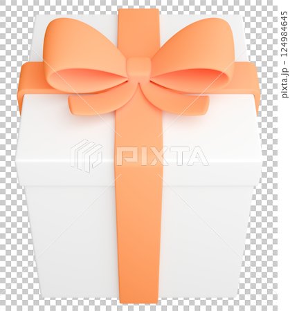 3Dイラスト_プレゼント_オレンジ 124984645