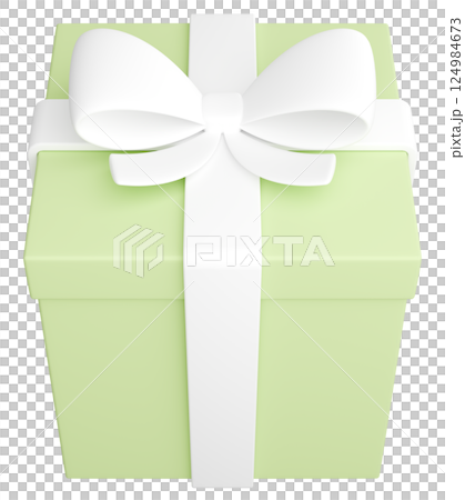 3Dイラスト_プレゼント_黄緑 124984673