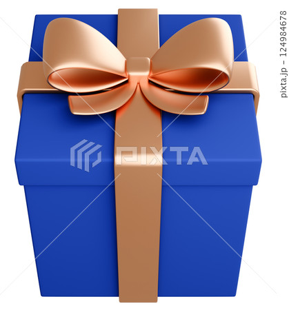 3Dイラスト_プレゼント_青 124984678
