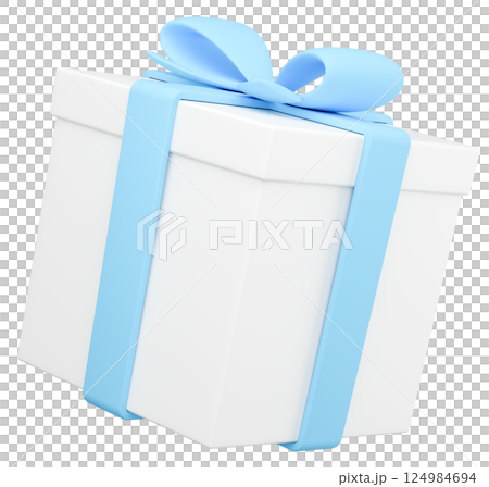 3Dイラスト_プレゼント_水色 3Dイラスト_プレゼント_水色 124984694