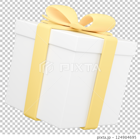 3Dイラスト_プレゼント_黄色 124984695