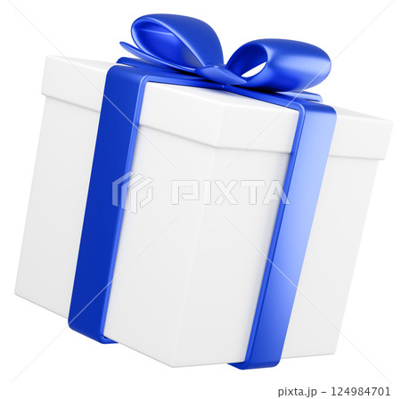 3Dイラスト_プレゼント_青 124984701