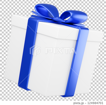 3Dイラスト_プレゼント_青 124984701