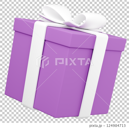 3Dイラスト_プレゼント_紫 124984713