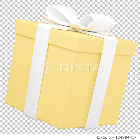 3D illustration_present_yellow 3D illustration_present_yellow 124984717