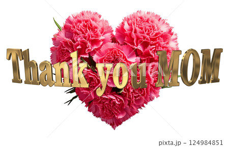 3DCG文字「Thank you MOM」母の日 124984851