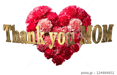 3DCG文字「Thank you MOM」母の日 124984852