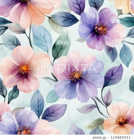 Colorful floral pattern design studio digital art creative space close-up nature inspiration 124985031